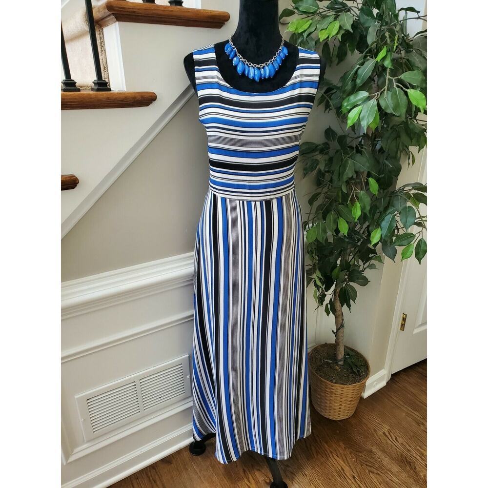 K. Jordan Women's‎ Multicolor Polyester Sleeveless Round Neck Long Maxi Dress L